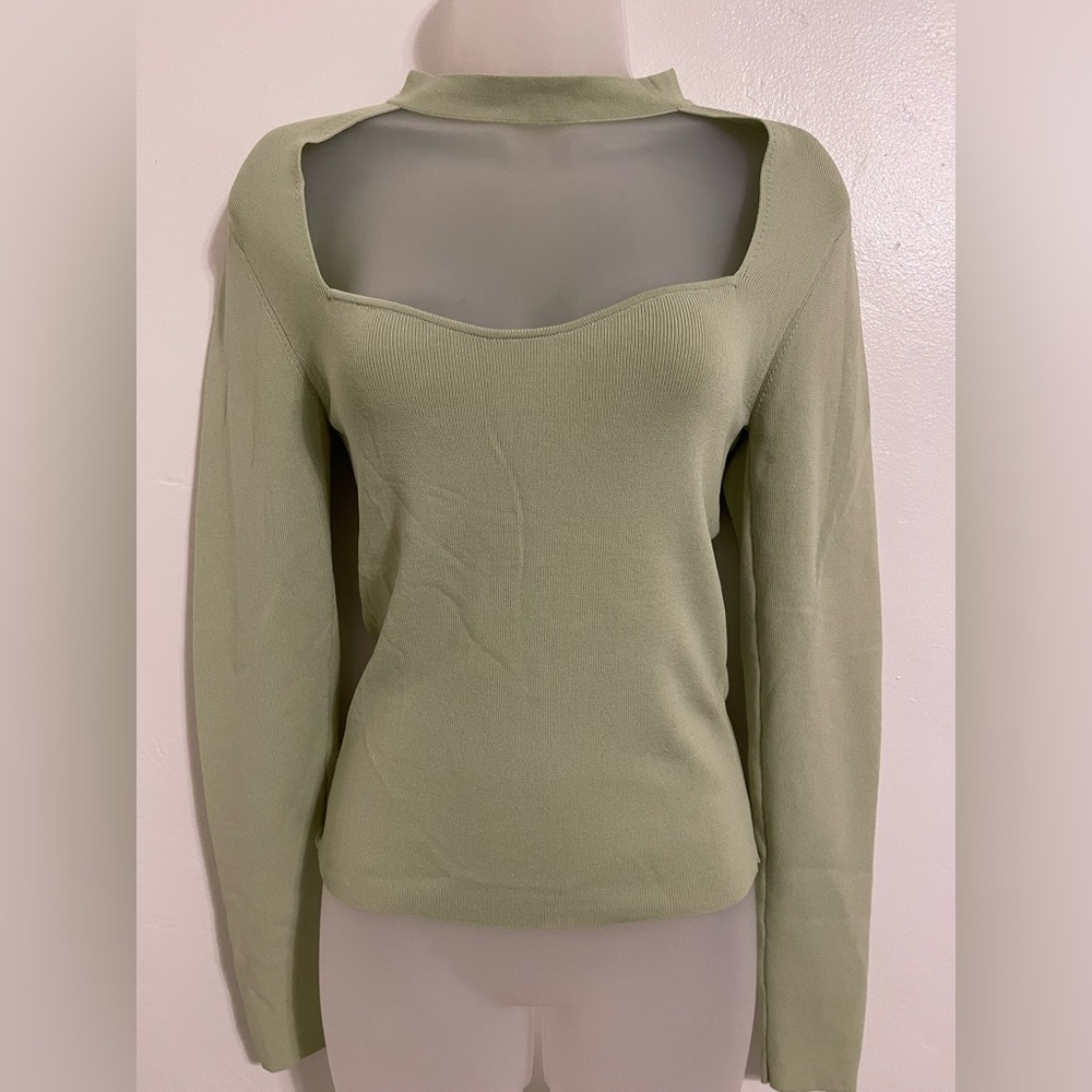 Zara Light Green Ribbed Top